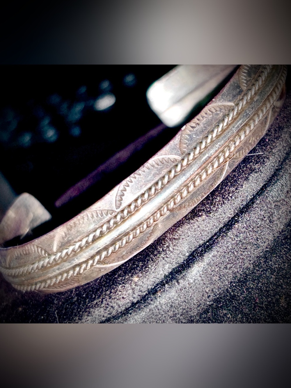 Native - Navajo Tribal Stamped Sterling Silver Cuff